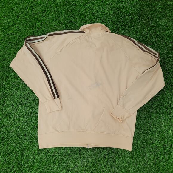 Vintage 90s MOD Track Jacket Large 23x25 Beige Brown - Picture 2 of 16
